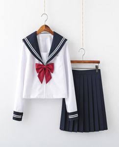 Sailor -Anzug JK LongSleeved Student Uniform zweiteiliger Kleid Grundstil Original Originaler Herbst und Winterblau auf Stock2793690