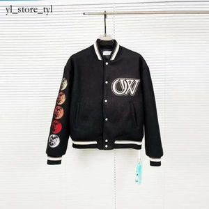 Off White Herren Jackets Herren Designer von Jacken weiße Windbreaker Varsity Lose Baseball Hip Hop Harajuku vor Whitejacket Letter Stickerei Streetwear 4934