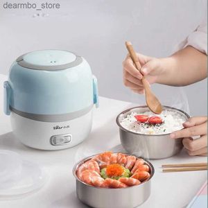 Bento Boxes Electric Lunch Box Перегоревшие овощи с рисовым портативным фантастическим офисным работником Многофункциональный отопление самого нагревания Bento Box L49