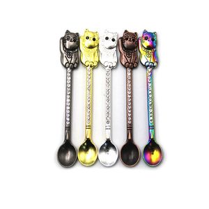 4 typer Crown Cat Magic Wand Love Shape Dabber Dab Wax Tool Dry Herb Dab Rigs Metal Zink Eloy With Diamond Spoon For Sniffer Snorter Hoover Snuff DHL