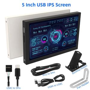 5 polegadas Tipo USB Exibição IPS IPS Secundária LCD Computador CPU GPU RAM HDD 800X480 USBC NO -COMPATIBLE Monitor no AIDA64 240327