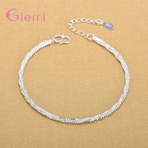Link Bracelets Fashion Twisted Chain Anklet 925 Sterling Silver Bracelet Jewelry For Women Girl Gifts Wholesale