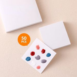 50pcs Disposable Tinting Glue Paper Tearable Nail Toning Palettes Waterproof UV Gel Painting Tool Nail Polish Color Mixing Tray