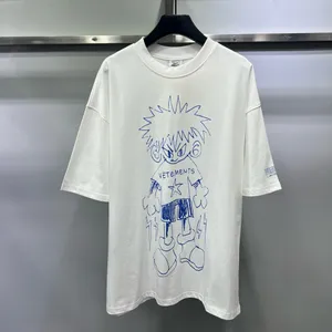 Falection 24SS Vetement 만화 인쇄면 Tshirt 260G 대형 무거운 무게 티