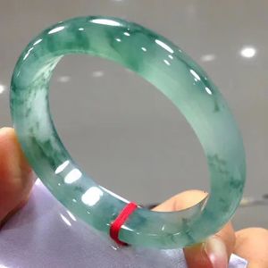 Skicka certifikat Ice Jade Bangle Women Fine Jewelry Gifts äkta naturliga burmesiska Jadeite Real Jades Bangles Amulet -armband 240402