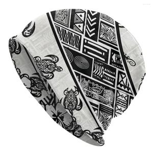Berretti in bianco e nero Polinesiano Tribal Angogated Bonnet Homme Sport Samoan Bernelli Cappelli in stile Cappelli in tessuto Cappelli in tessuto
