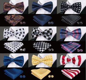 Mens Bow Tie Men Silk Bow Ties Men Classic Silk Hanky ​​Cufflinks Jacquard Woven Whole Weeding Business Party 7194279
