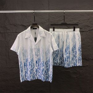 Designer Tracksuit Summer Fashion Mens Tracksuits Hawaii Beach Set Designer Shirts Printing Leisure Shirt Man Slim Fit Styrelsen Kort ärm A6