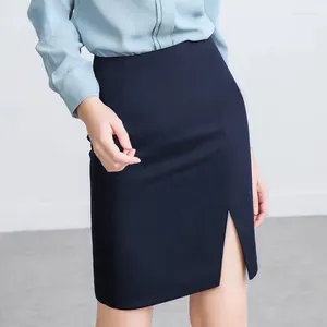 スカートYasuguoji Office Lady Formal Slim Fit Women ol a-line Solid Pencil Skirtカジュアル2024 a-ラインワークウェア女性