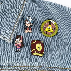 Livro da cidade Broche de filmes de anime fofos, pinos de esmalte duro colecionam metal desenho animado Broche de backpack bola de colarinho de colarinho de lapela