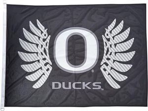 Oregon Ducks Wings Flag Black 3x5ft 150x90cm utskrift 100D polyester inomhus utomhusdekoration flagga med mässing grommets shipp202k4576612