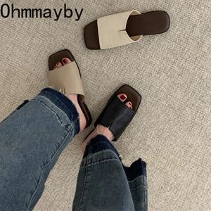 Дизайнерские Summers Slippers Fashion Open Toe Flats Shoes Ladies Comfrot Outdoor Beach Slides Sandalias 240409