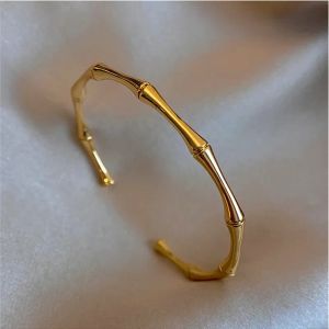 Cuff 2024 New Fashion Trend Unique Design Exquisite Elegant Irregular 14k Yellow Gold Bracelet Anniversary Gift for Men and Women Coupl