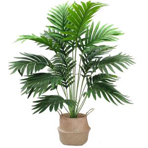 Palm Tall Large Artificial 82Cm Tree Fake Plants Tropical Monstera Branch Green Plastic Leaves For Home Garden Outdoor Decor 240127