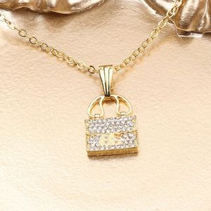 delikatność w stylu koreański moda nowy mikroinklujący naszyjnik w torbie prosty mody diamentowy łańcuch obojczyka damskiego