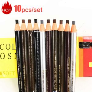 10pcs Augenbrauenbleistiftkosmetik für Make -up Tönung wasserdichtes Mikroblading Billig Stift Schwarz Brown verfügbar natürliche Schönheit Großhandel