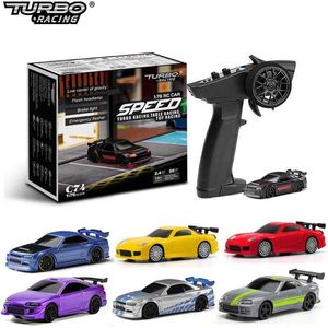 Diecast Model Cars Turbo Racing 1 76 C64 C73 C72 Drift RC -bil med GyroScope Radio Full Scale Remote Control Toy RTR Kit Lämplig för barn och vuxna J0417