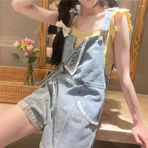 Frauen Jeans 2024 Blaue Shorts für Frauen Girl Overall Jumpsuit Hosen Rompers Vintage Kleidung Kawaii Teenage Clothes Student Streewear