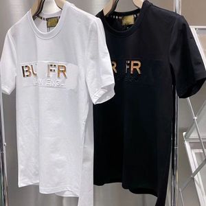 Moda Men Tasarımcı T-Shirt Erkek ve Kadın Gömleği Şık Mektup Yuvarlak Boyun Siyah ve Beyaz Kısa Kollu T-Shirt Erkek Büyük Boy T-Shirt 001