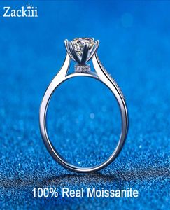 Real Rings Sterling Silver Side Diamonds Classic Engagement Ring 6 Herzgedeck Ehering für Frauen Versprechen Geschenk 2208135827597