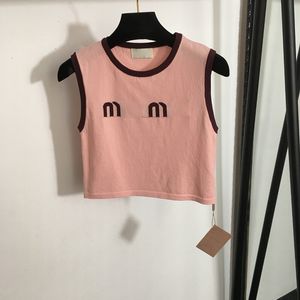 Seksi Kısa Camis Kadın Tasarımcı T Shirt Lüks Mektuplar Jacquard Kamisoslar Yaz Kolsuz Örgü Tops