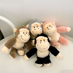 Partihandel mini ryggsäck prydnad mjuk schimpans nyckelchain hängen apa hängande fyllda djur nyckelkedjor gorilla plysch leksak