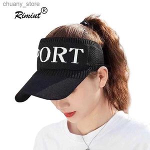 Fasters Summer Sunshade Women Hat Hat Fashion Letter lebated cap مرنة في الهواء الطلق ركوب سفر كبيرة الحافة قبعة شمس الجافة السريعة Caps Y240417