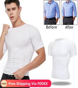 Mens Slimming Body Shaper Belly Control Shapewear Man Shapers Modeling Underwear Midje Trainer Korrigerande hållning Vest Corset7138904