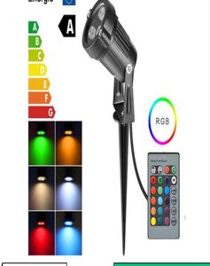 Lampade da giardino a LED per esterno RGB 12W Lampada paesaggistica Scoke percorso impermeabile Bulb Lugo da punto verde White Green Remote Control7168195