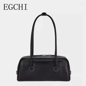 Totes EGCHI Trend Large Capacity Elegant Barrel-shaped Handbags Simple Underarm Bag All-match Personalized Armpit Shoulder Bolas