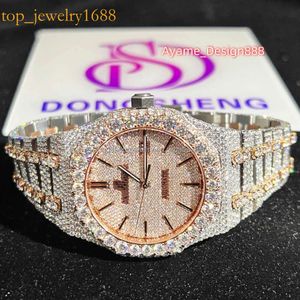 Orologi da uomo personalizzato Diamond Iced Out Fashion VVS MECCANICA SIER PLATED MOISSANITE OROLOGIO