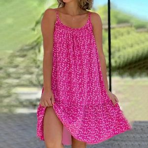 Sukienki swobodne damska sukienka na plażę drukowana luźna bez rękawów hawajska patchwork w zakresie ośrodka letniego kurortu w rozmiarze