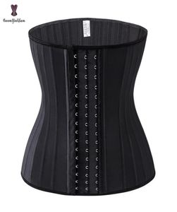 Black Cream 3 Hook And Eye 25 Steel Booned Latex Waist Trainer Fajas Girdle Sashes Waistband Plus Size Underwear Corselet Women 221299354