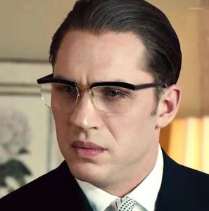 Occhiali da sole Tom Hardy Glasshi Half Rim Men Frame nero Anti Blu Ocgle Fashion Office Office Office Office Eyewearsunglasse735645