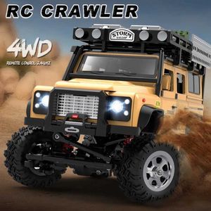 Diecast modell bilar rc bilsimulering legering 4wd 1 28 2,4 GHz fjärrkontroll Klättring SUV-tråd Ritningsnätmotor Motor Micro Off-Road Vehicle Model Gift J240417