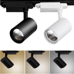 2st COB 20W LED -spår Ljus Aluminium takskålspår Belysning Spot Rail Spotlights Byt ut halogenlampor AC220V5813776