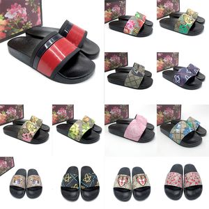 2024 Designer Slippers For Mens Womens Fashion Classic Flat Summer Beach Shoes Floral Animal Prints Scuffs Leather Rubber Flat Floral Slides sandals