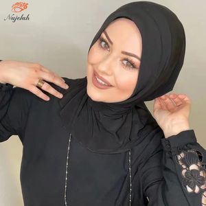 イスラム教徒モーダルヒジャーブアバヤショールヒジャーブ女性アバヤイスラムファッションドレス女性ジャージースカーフターバンヘッドラップインスタントターバン240403