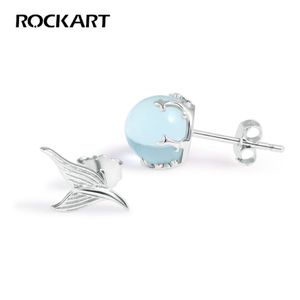 Real 925 Sterling Silver Mermaid Bubble Stud Earrings Jewelry Female Earrings For Women Popular Fishtail196M