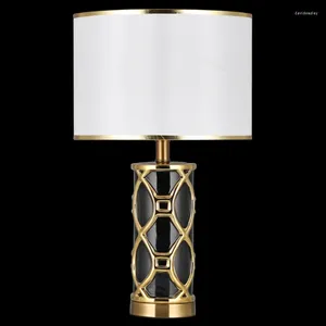 Table Lamps White Desk Luxury Contemporary Fabric Light Decorative For Home Bedside Bedroom