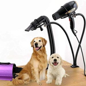 Dog Apparel Pet Hair Dryer Holder Double Stand Professional Grooming Arm Clamp For Table 360° Rotatable Hands-Free