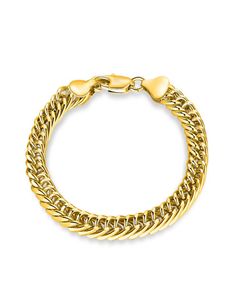 OMHXZJ Whole Personality Bangle Fashion Unisex Party Wedding Gift Gold Full Lateral Chain 18KT Gold Bracelet BR1331802108