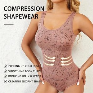 Kvinnors shapers s till 4xl korsett Underkläder Full Body Shaper Seamless Plus Size Formewear Printed Tummy Control Women Tank Top