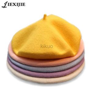 BERETS 2018 WINTER CHEAP 100％ウールソリッドカラーベレーキャップ女性ボンネット女性キャップレディペインター