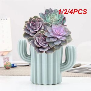 花瓶1/2/4pcs s !!プラスチックサボテンの形状の花瓶乾燥植木鉢ホルダーホームオフィスデスクトップの装飾