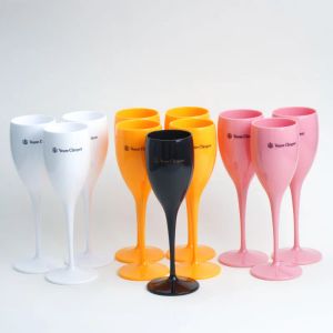 Veuve Clicquot Wine Party Champagne Coupes Glass Cocktail Glass Champagne Flutes Plating Wine Cup Goblet Electropated Plastic 0417