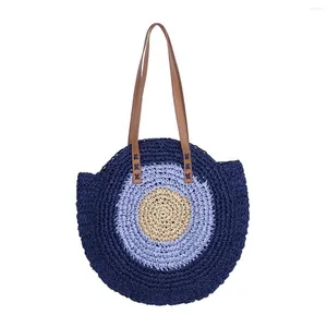 Bag 2024 Classic Hollow Straw Large Capacity Ladies Shoulder Handbag For Women Round Women's Bags