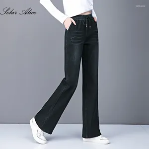 Women's Jeans 2024 Spring And Autumn Micro-Flare High-Waisted Slim-Fit Wide-Leg Pants