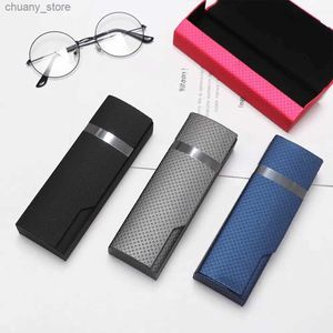 Sunglasses Cases Portable Imitation Wood Grain Sunglass Box Fashion Spectacle Glasses Case Women Man Hard Handmade Square Fold Box Y240416