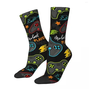 Meias masculinas Hip Hop Vintage O jogador Crazy Unisex Game Controller Harajuku Impressa Neless REVELTY CREW SOCK MENINOS PRESENTE